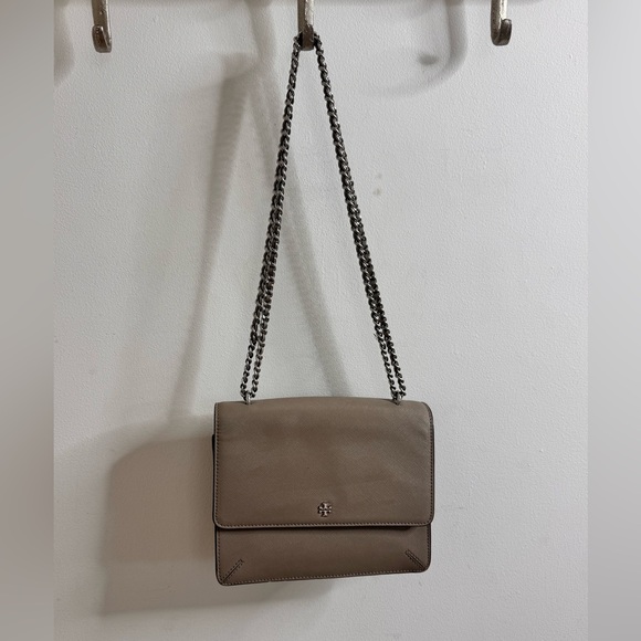 Tory Burch Taupe Leather Shoulder Bag - Picture 2 of 9